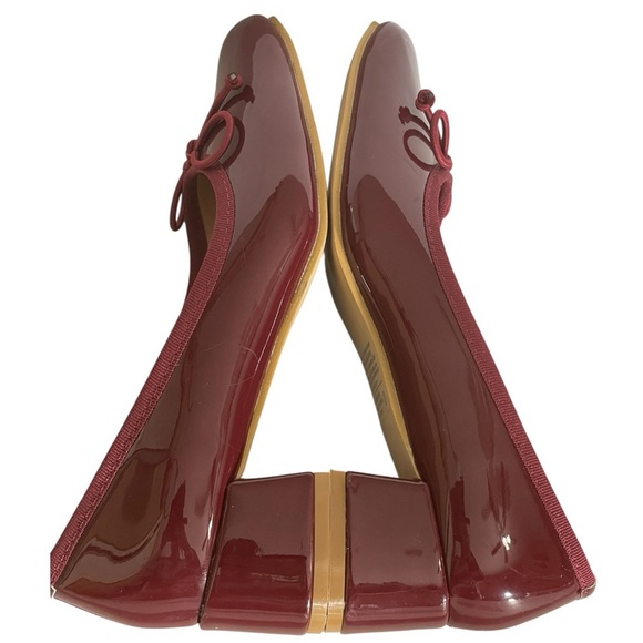 BELOVELY BURGANDY SQUARE TOE BALLET PUMP WITH CHUNKY BLOCK HEEL SZ 6 M EUC - Picture 3 of 12